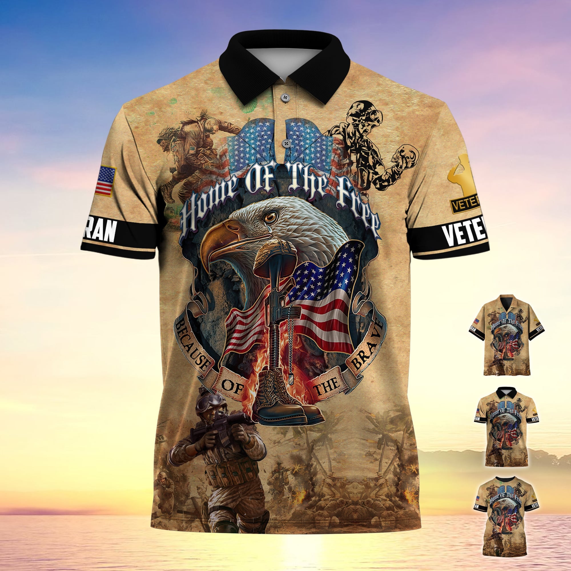 Premium Home Of The Free Because Of The Brave Polo Shirt