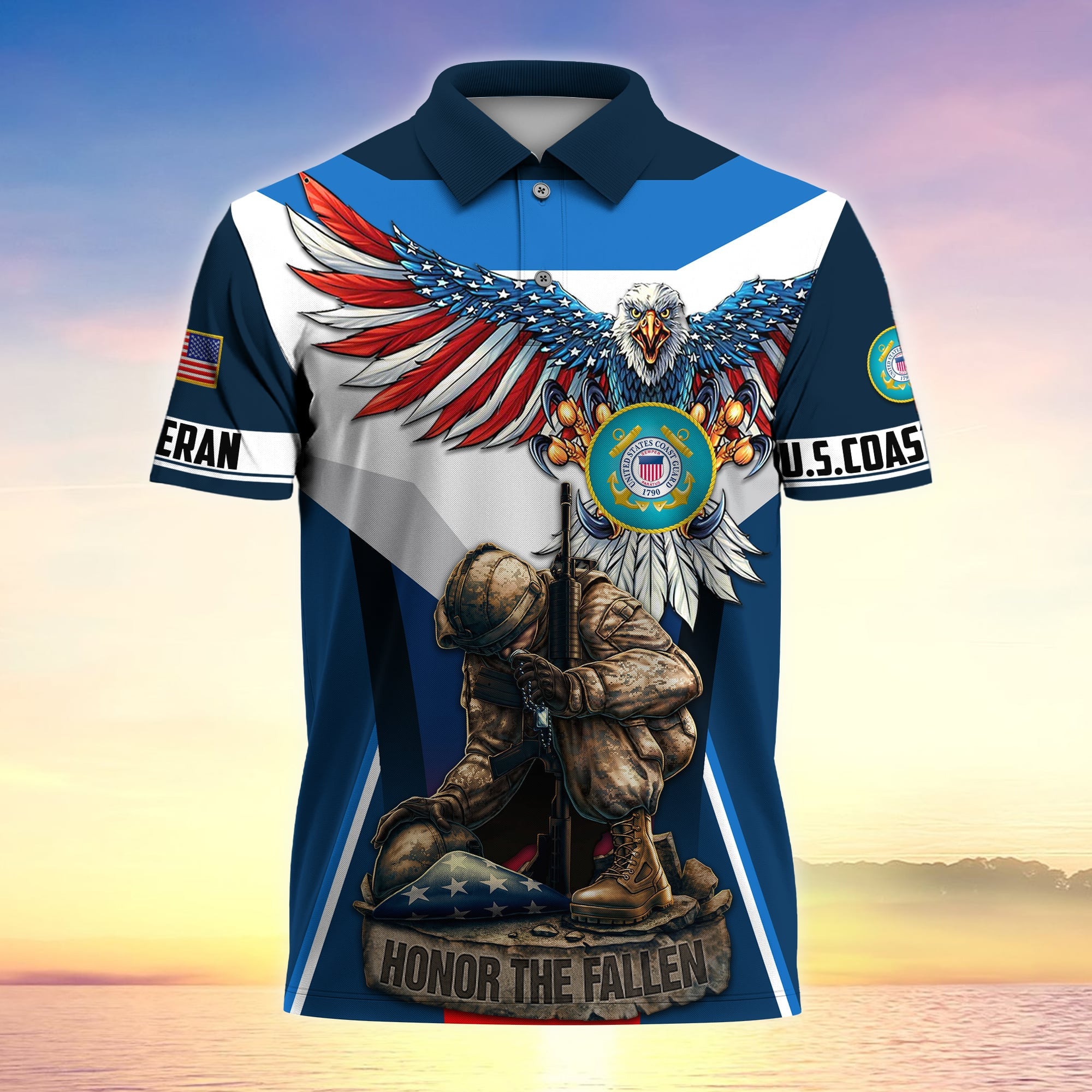 Premium U.S Multiple Service Veteran Polo Shirt