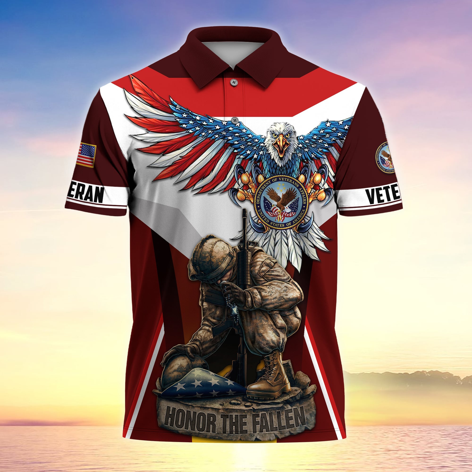 Premium U.S Multiple Service Veteran Polo Shirt