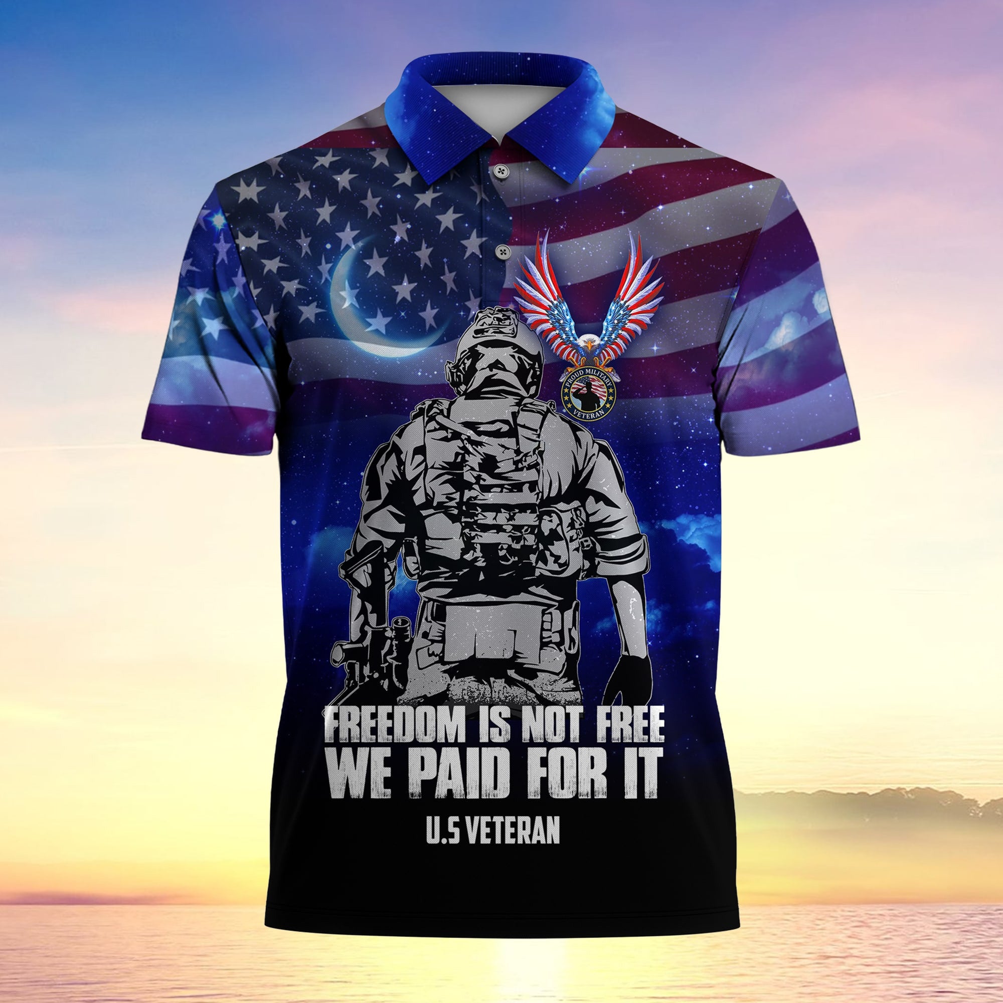 Freedom Is Not Free We Paid For It Premium Polo Shirt -2