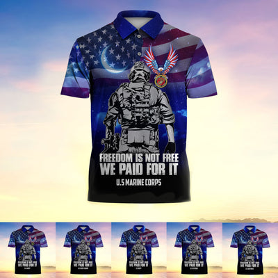 Freedom Is Not Free We Paid For It Premium Polo Shirt -2