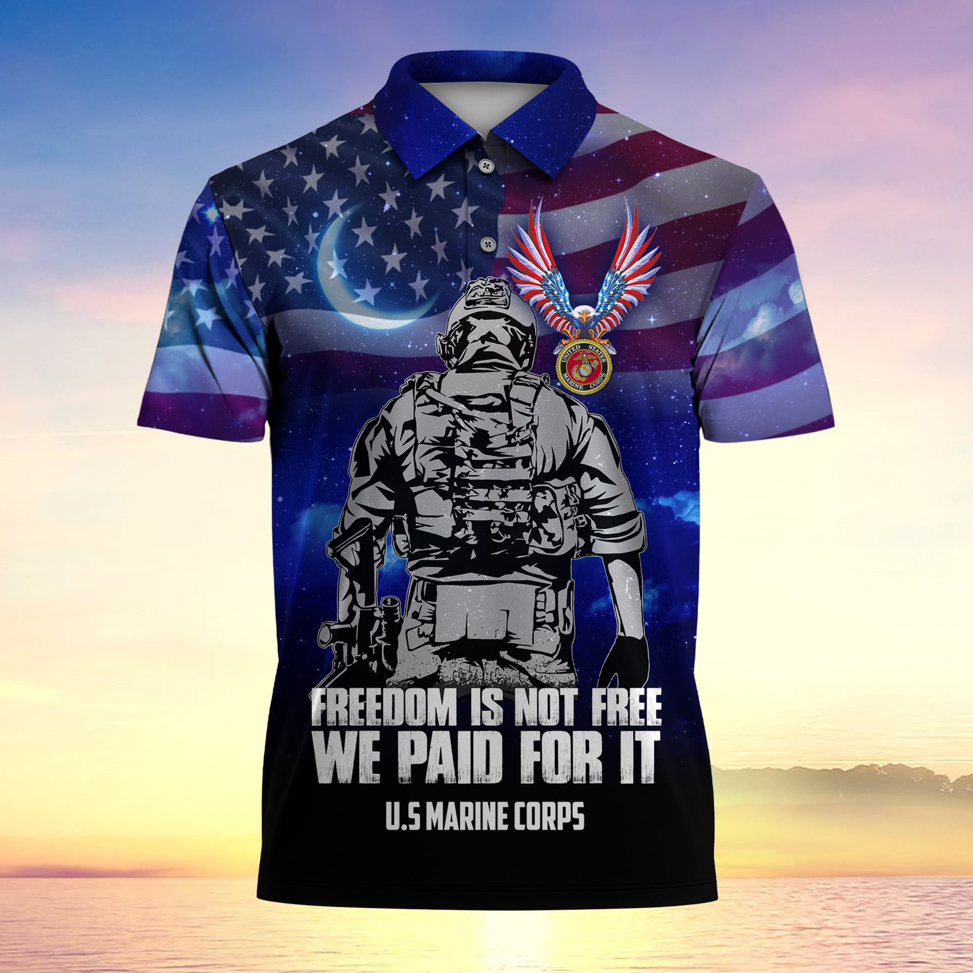 Freedom Is Not Free We Paid For It Premium Polo Shirt -2