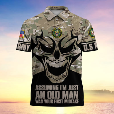 Assuming I'm Just An Old Man Was Your First Mistake US Veteran MultiService Polo Shirt