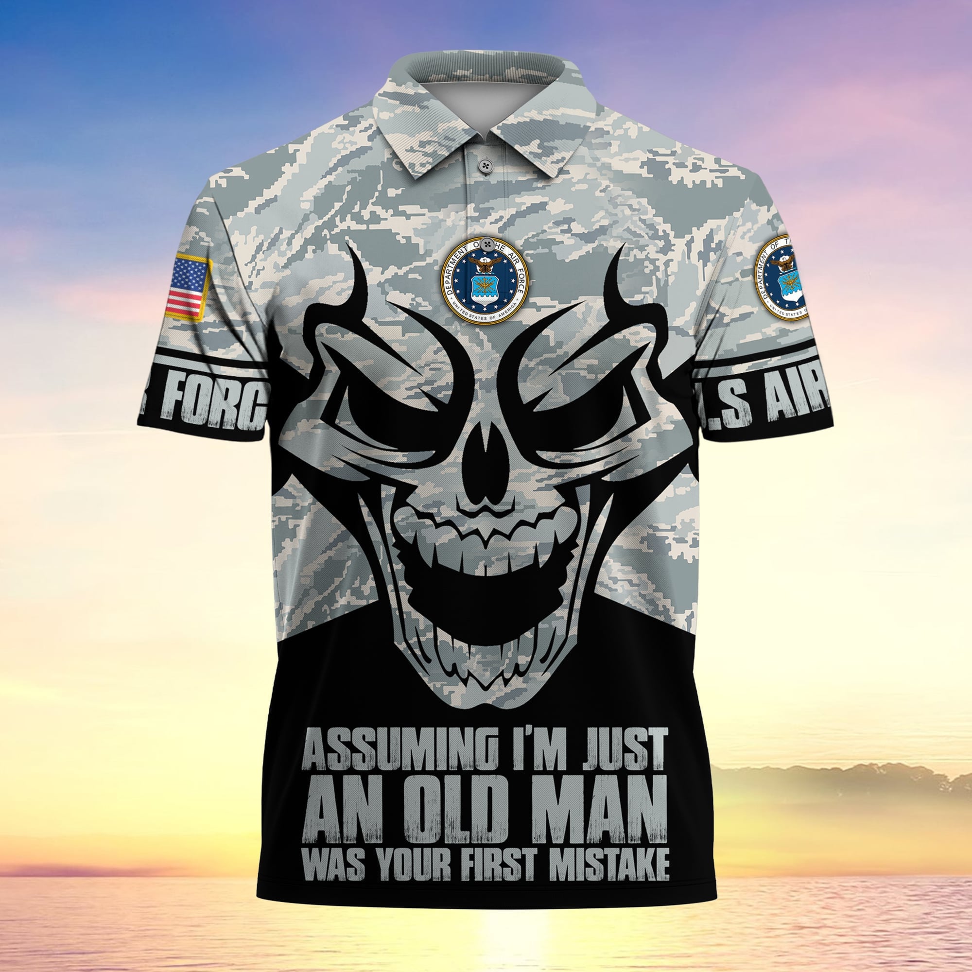 Assuming I'm Just An Old Man Was Your First Mistake US Veteran MultiService Polo Shirt