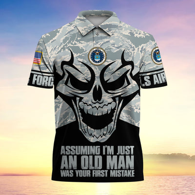 Assuming I'm Just An Old Man Was Your First Mistake US Veteran MultiService Polo Shirt
