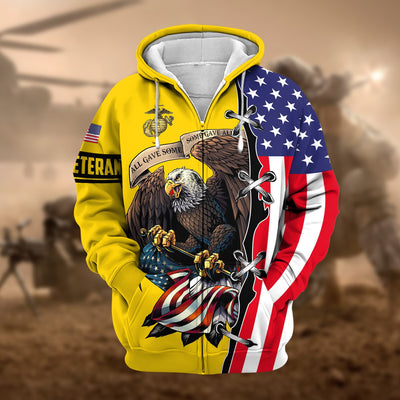 Premium US Veteran Zip Hoodie