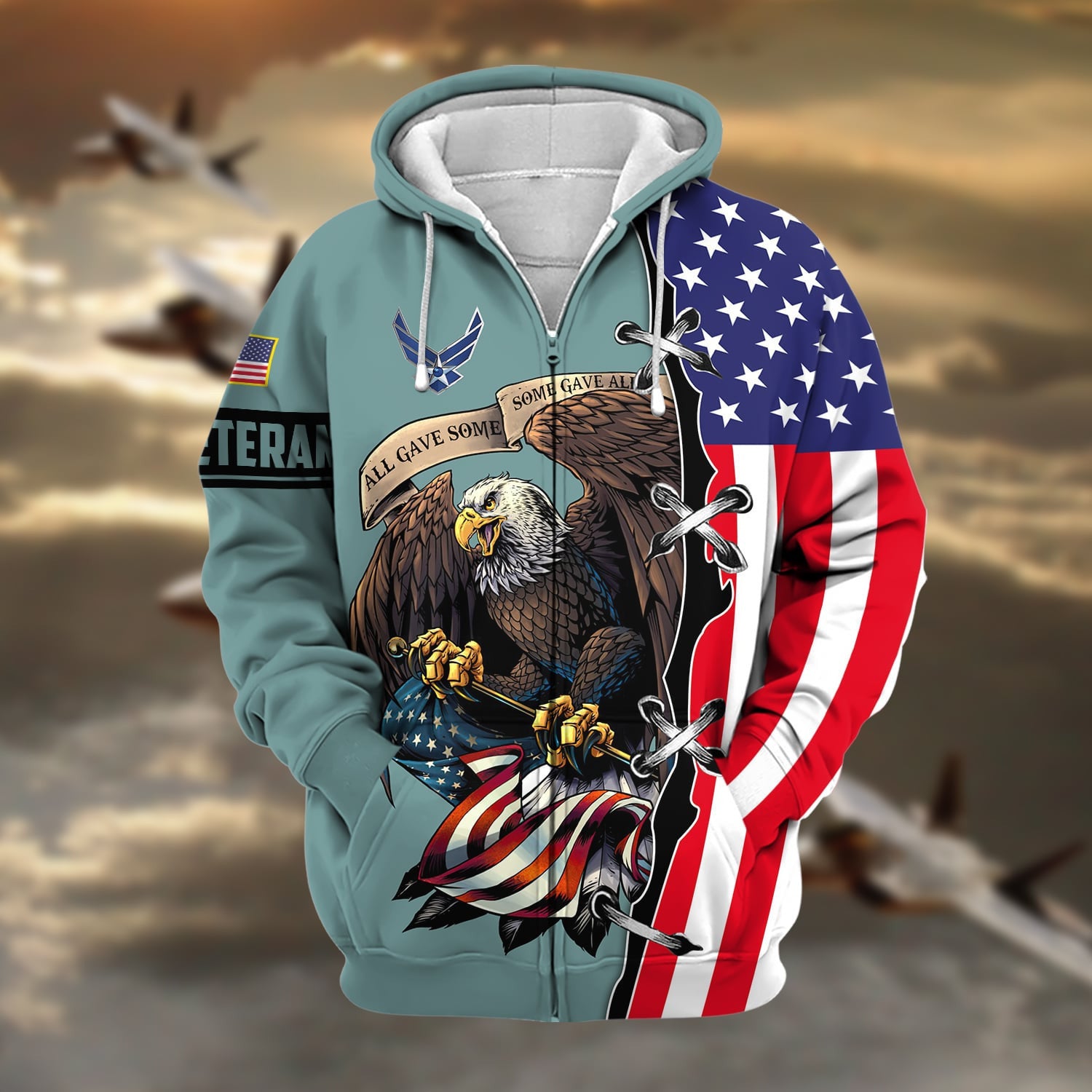 Premium US Veteran Zip Hoodie