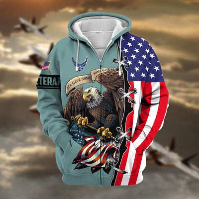 Premium US Veteran Zip Hoodie