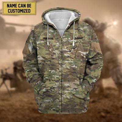 Premium Personalised US Veteran Zip Hoodie