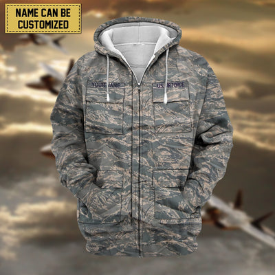 Premium Personalised US Veteran Zip Hoodie