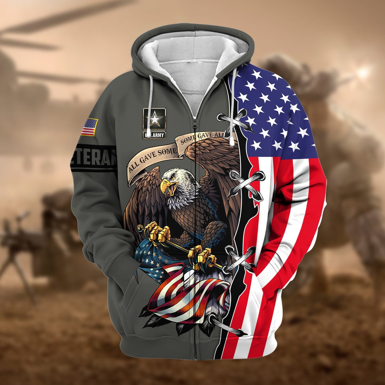 Premium US Veteran Zip Hoodie