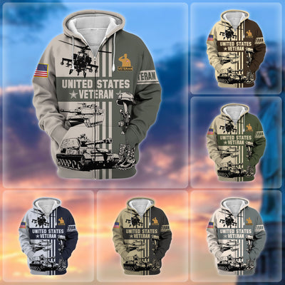 Premium US Veteran Zip Hoodie