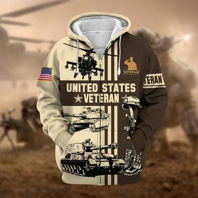 Premium US Veteran Zip Hoodie