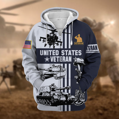 Premium US Veteran Zip Hoodie