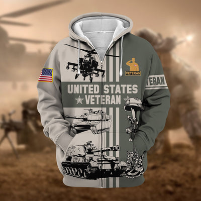 Premium US Veteran Zip Hoodie