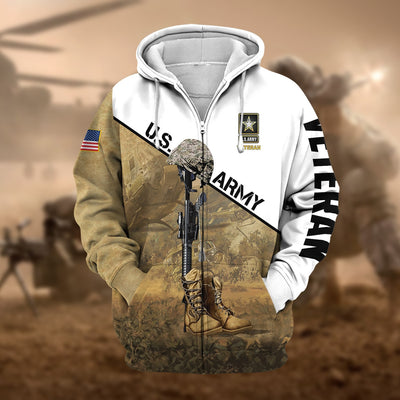 Premium US Veteran Zip Hoodie