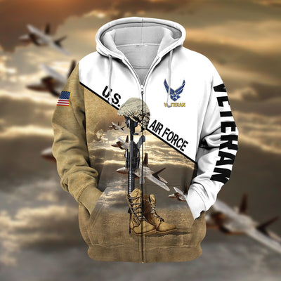 Premium US Veteran Zip Hoodie
