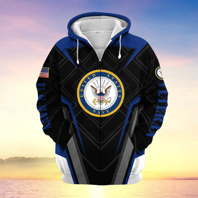 US Veteran Proudly Served Multiservice Zip Hoodie