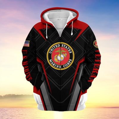 US Veteran Proudly Served Multiservice Zip Hoodie