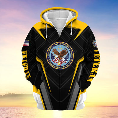 US Veteran Proudly Served Multiservice Zip Hoodie