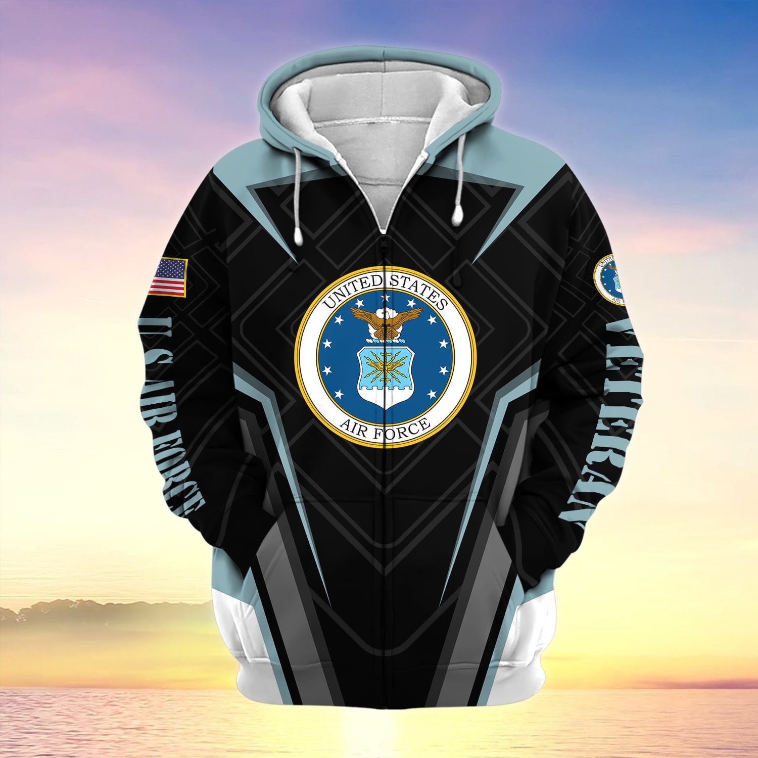 US Veteran Proudly Served Multiservice Zip Hoodie