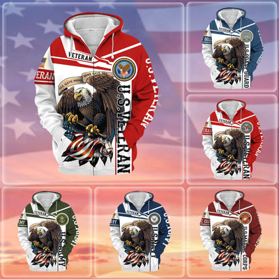 Premium Honoring All Who Served US Veteran Zip Hoodie