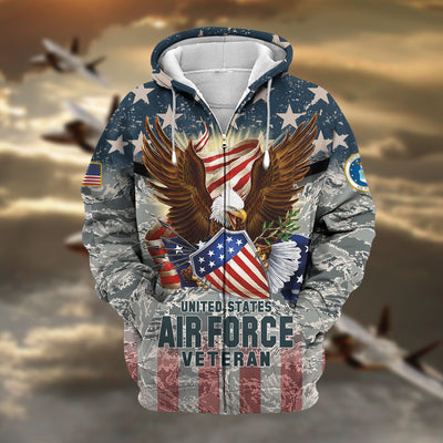Premium Eagle US Veteran Zip Hoodie