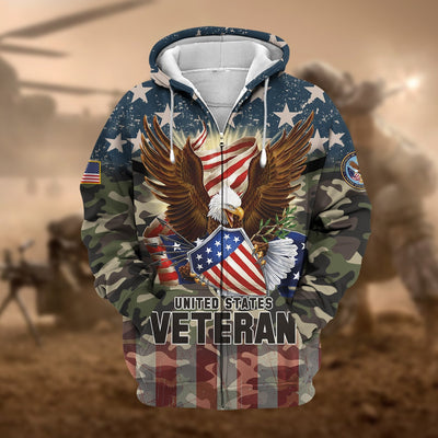 Premium Eagle US Veteran Zip Hoodie
