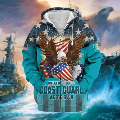 Premium Eagle US Veteran Zip Hoodie