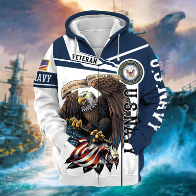 Premium Honoring All Who Served US Veteran Zip Hoodie