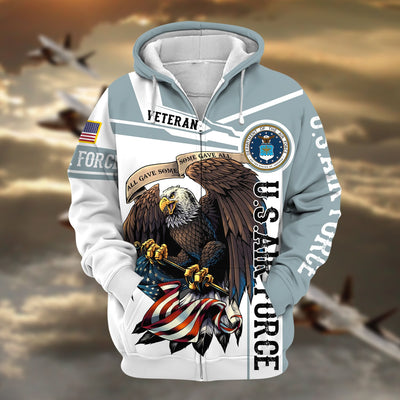 Premium Honoring All Who Served US Veteran Zip Hoodie