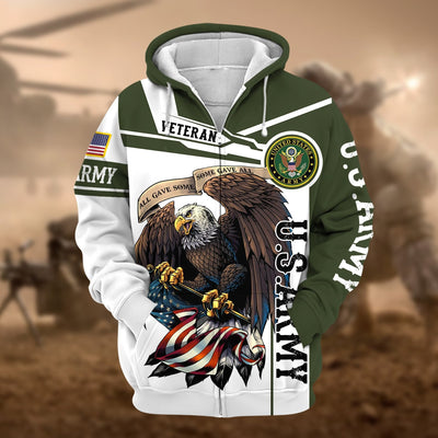 Premium Honoring All Who Served US Veteran Zip Hoodie