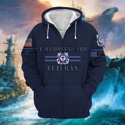 Unique Camo Soldiers US Veteran Zip Hoodie