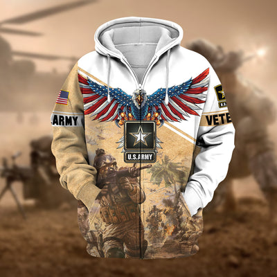 Premium Multiple Services US Veteran Zip Hoodie