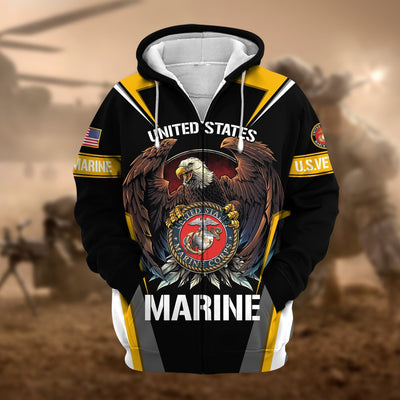 Premium Honoring All Who Served US Veteran Zip Hoodie