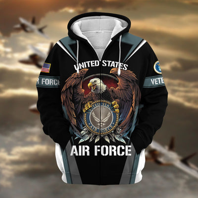 Premium Honoring All Who Served US Veteran Zip Hoodie