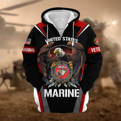 Premium Honoring All Who Served US Veteran Zip Hoodie