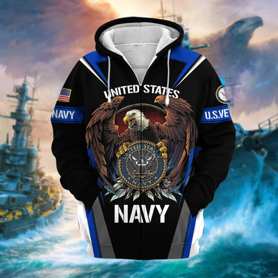 Premium Honoring All Who Served US Veteran Zip Hoodie