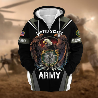 Premium Honoring All Who Served US Veteran Zip Hoodie