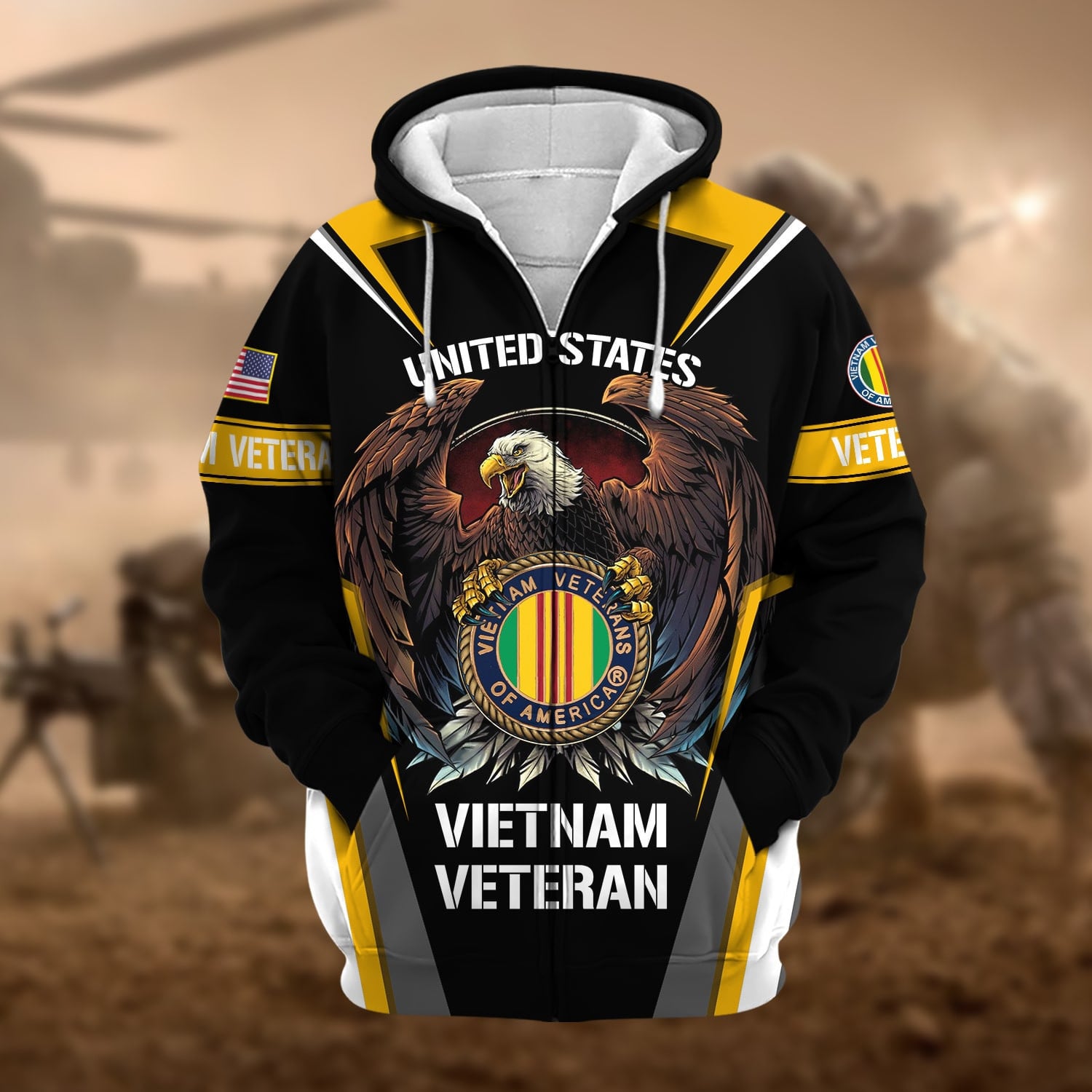 Premium Honoring All Who Served US Veteran Zip Hoodie