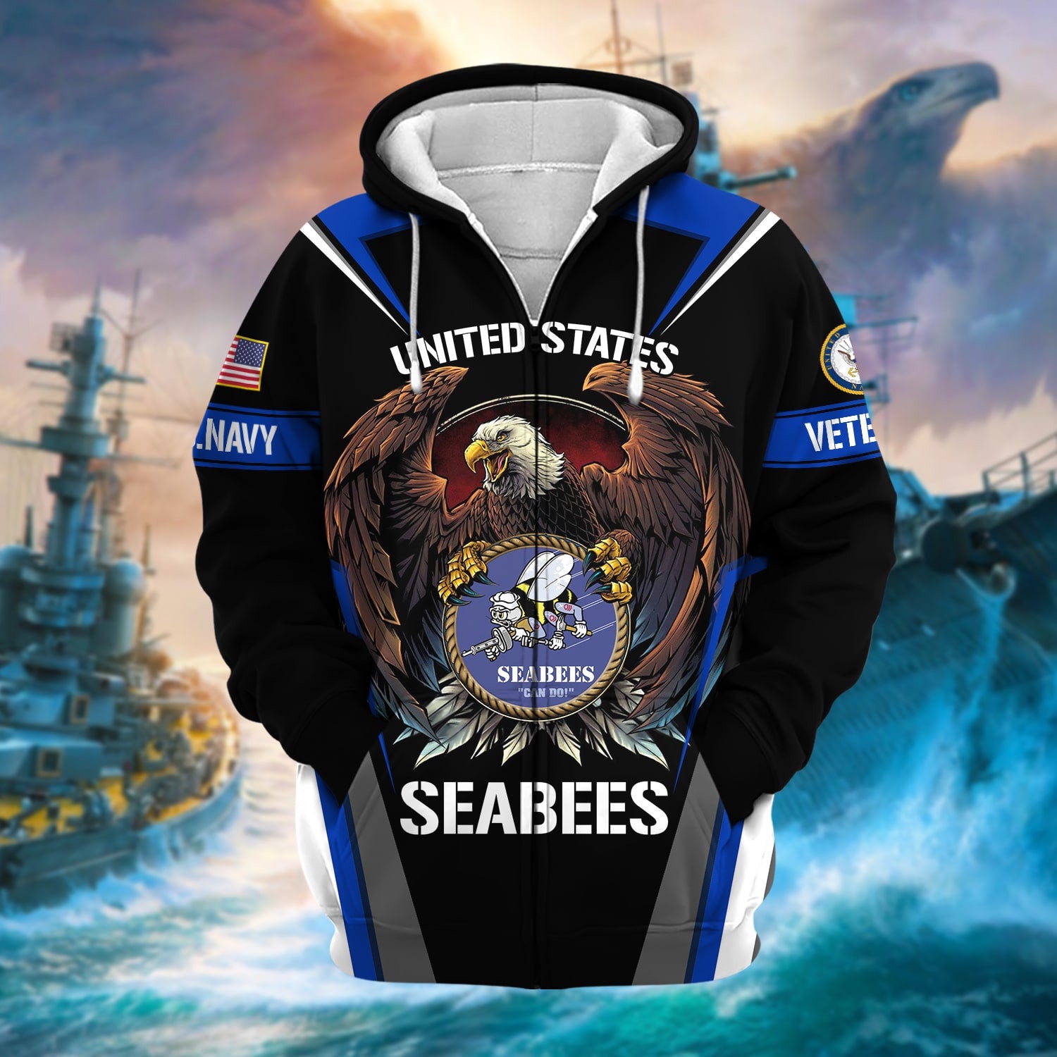 Premium Honoring All Who Served US Veteran Zip Hoodie