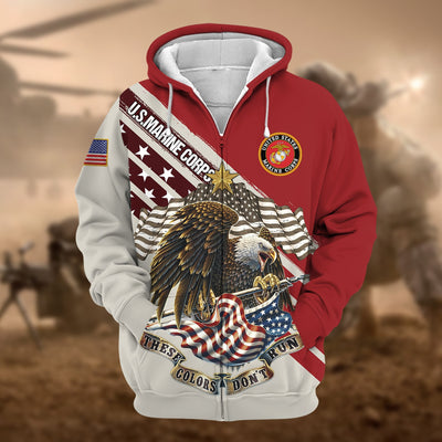 Premium These Colors Don't Run US Veteran Zip Hoodie