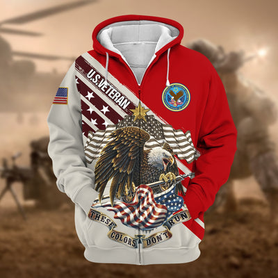 Premium These Colors Don't Run US Veteran Zip Hoodie