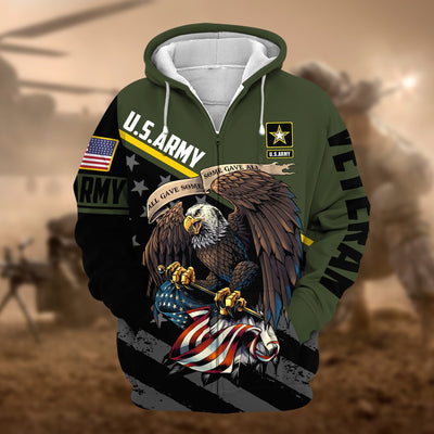 Premium All Gave Some Some Gave All US Veteran Zip Hoodie