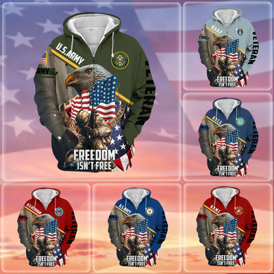 Premium Freedom Is Not Free US Veteran Zip Hoodie