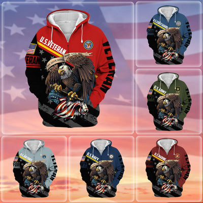 Premium All Gave Some Some Gave All US Veteran Zip Hoodie