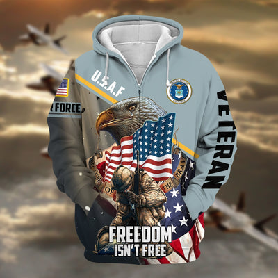 Premium Freedom Is Not Free US Veteran Zip Hoodie