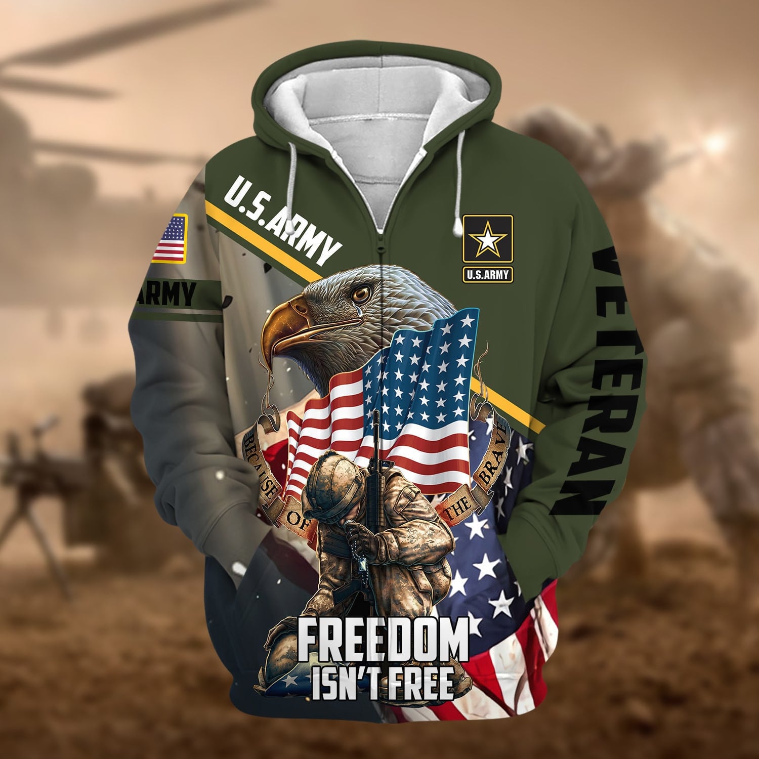 Premium Freedom Is Not Free US Veteran Zip Hoodie