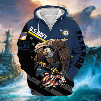 Premium All Gave Some Some Gave All US Veteran Zip Hoodie