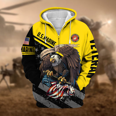 Premium All Gave Some Some Gave All US Veteran Zip Hoodie